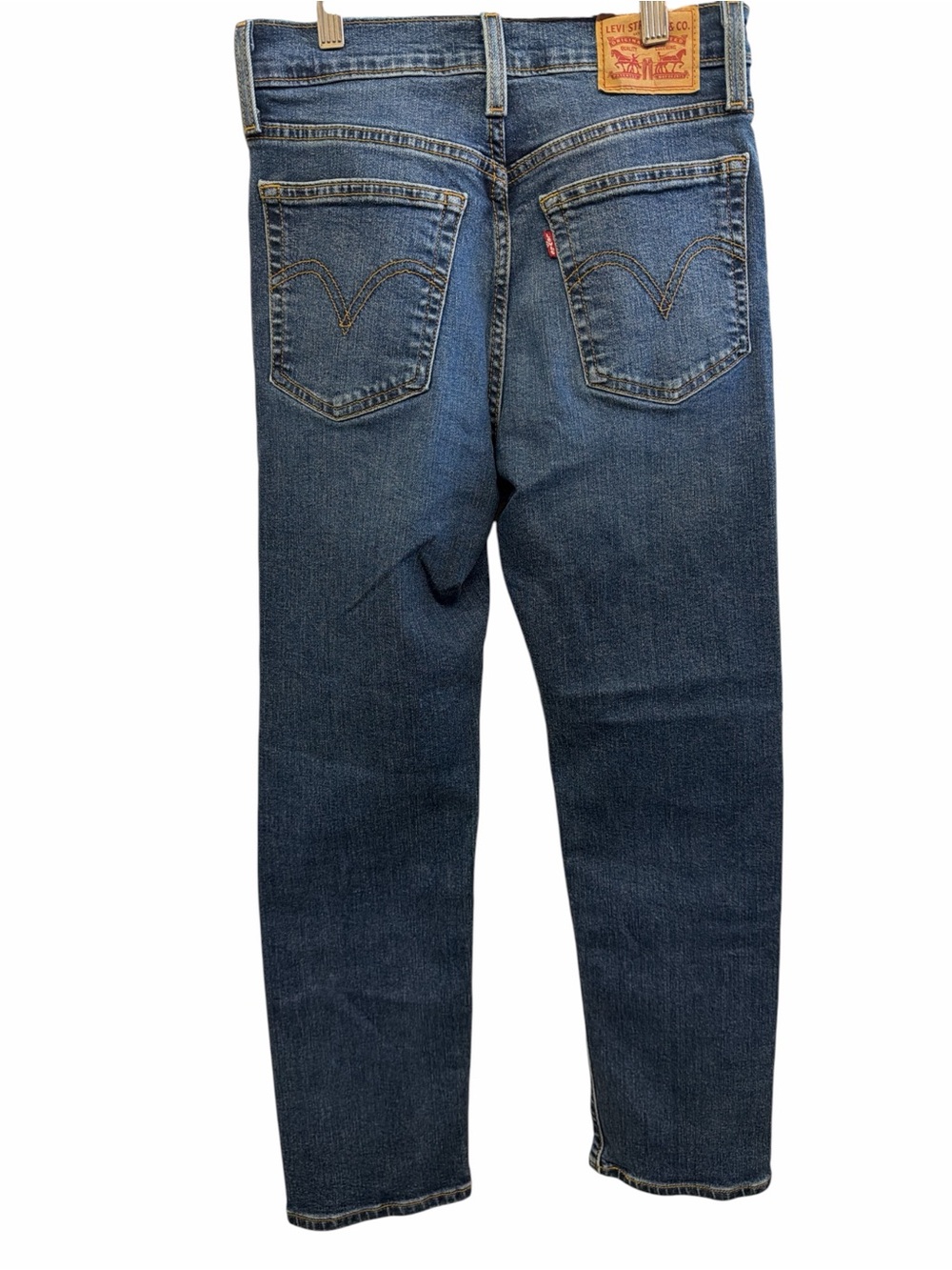Levi’s Wedgie Straight Jeans 27 High Rise Indigo Blue Cropped Straight Leg - Picture 3 of 5